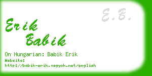 erik babik business card